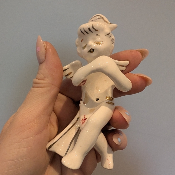 Ceramic Angel Figurine Holds A Candle - Picture 3 of 8